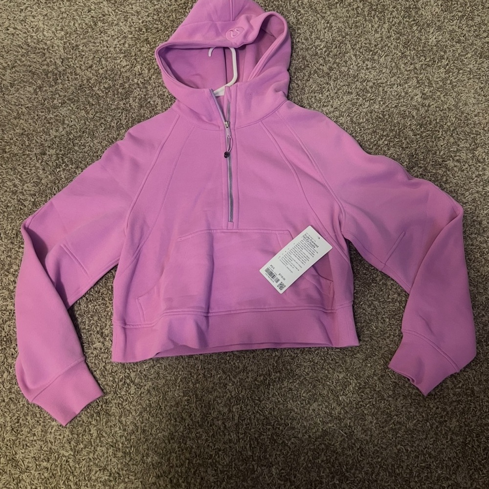 lululemon athletica Lavender Pink Cropped Half-Zip Hoodie